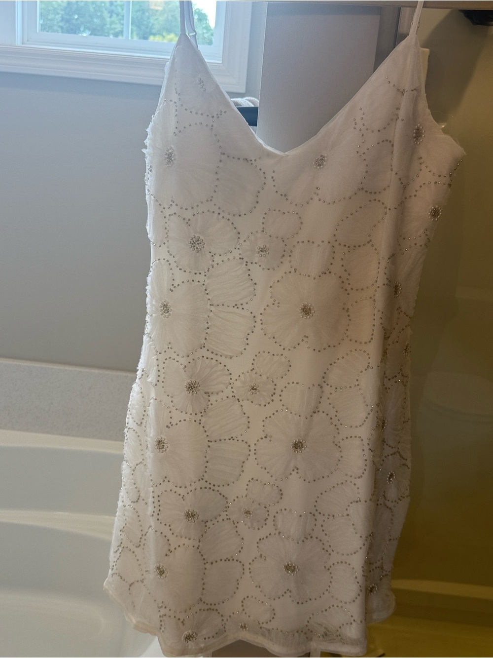 Abercrombie & Fitch White Beaded Floral Slip Dress - Women - Picture 2 of 5